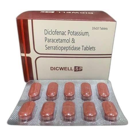 Diclofenac Paracetamol And Serratiopeptidase Tablet Diclofenac Potassium Paracetamol And