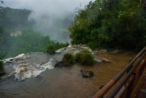 Landscape Of The Iguazu Waterfalls Wonder Of The World At Puerto