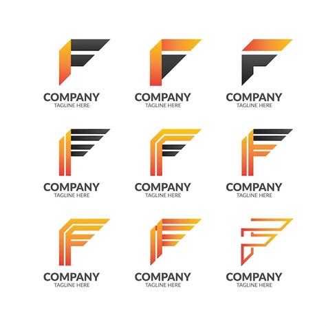 Premium Vector Modern Geometric Letter F Logo Collection