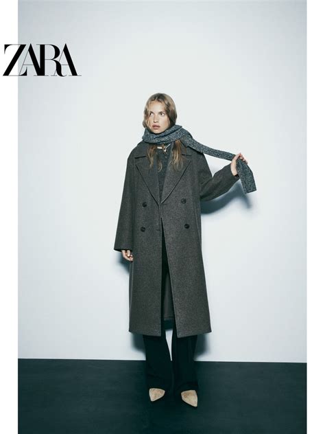 Пальто Zara, Зима, размер 46, 44, цвет черный матовый, Хлопок - купить ...