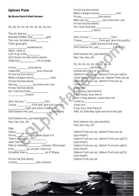 Uptown Funk - ESL worksheet by Alevinhola