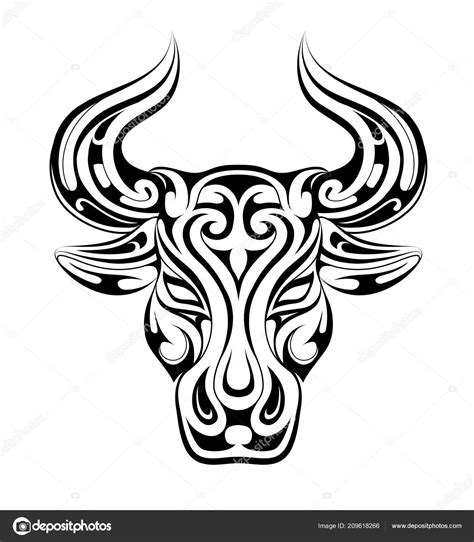 Iector: taurus tattoo symbol | Taurus tattoo as zodiac symbol — Stock Vector © akv_lv #209618266