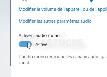 Activer L Audio Mono Windows 10