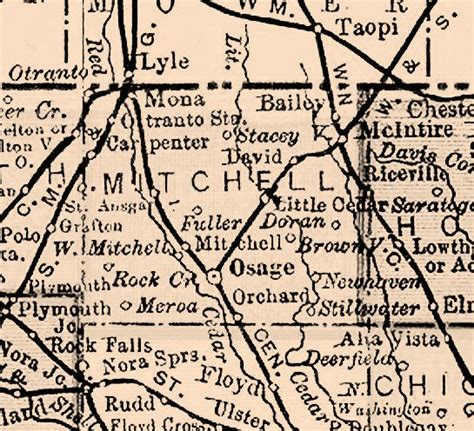 1895 Map of Mitchell County Iowa