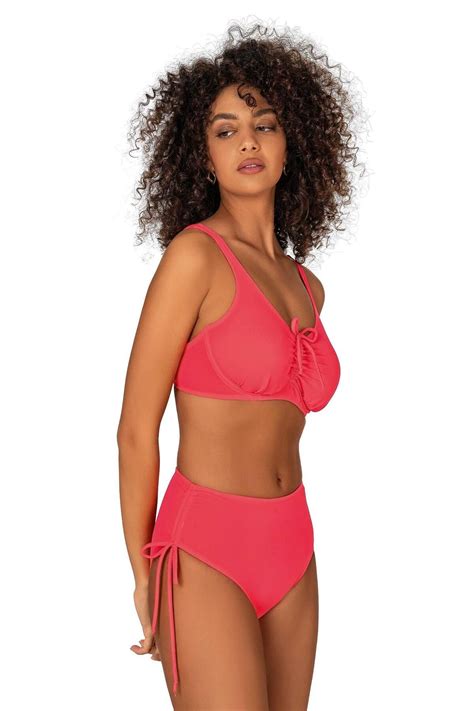 Endeep Kadın Büyük Beden Balenli Destekli Bağlama Detaylı Pembe Bikini Takımı Fiyatı Yorumları