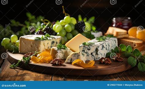 Cheese Plate with Different Types of Fermented Milk Products Stock Illustration - Illustration ...