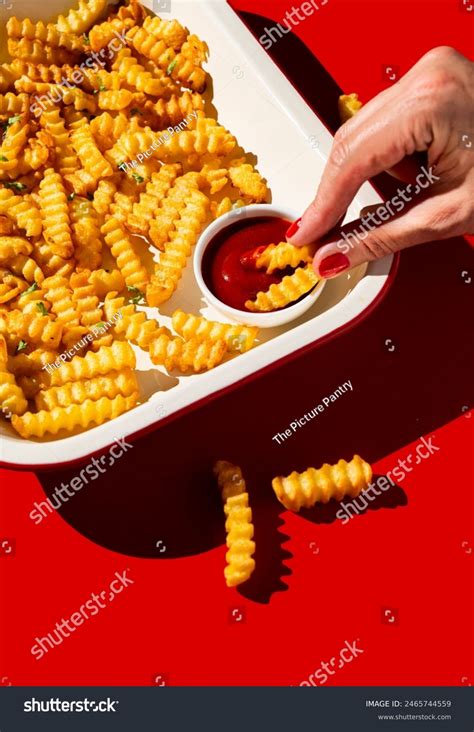 Hand Dipping Crinkle Cut Chips Into Stock Photo 2465744559 | Shutterstock