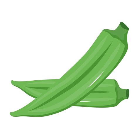 Ladyfinger Icon Vector Green Vegetable 13809324 Vector Art At Vecteezy