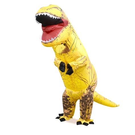 Yellow Adult T Rex Inflatable Costume Jurassic World Park Blowup