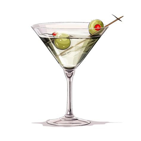 Premium Vector Martini Cocktail Alcoholic Drink Glass Vector