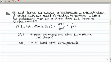 13 2 Probability With Permutations And Combinations YouTube