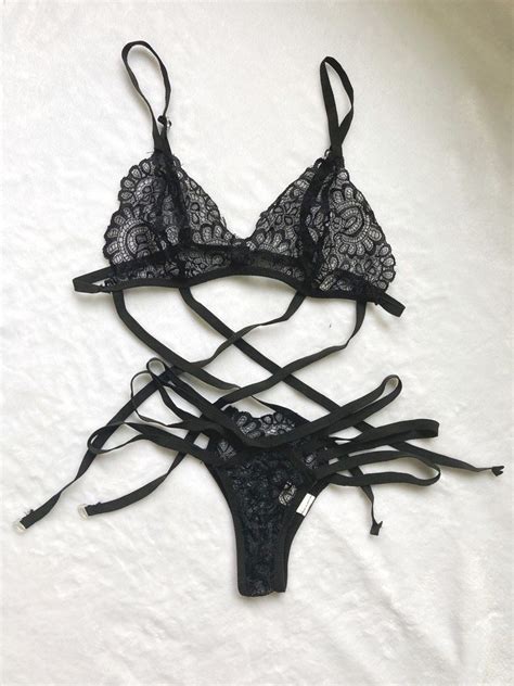 Black Strappy Lingerie On Carousell