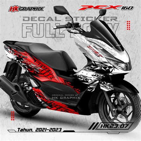 Jual Decal Sticker PCX 160 Full Body Untuk Tahun 2021 2022 2023 Desain