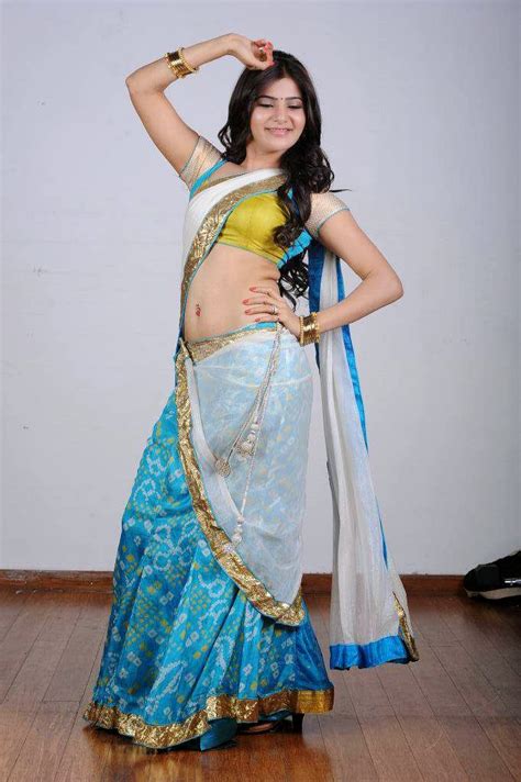 Samantha Hot Navel Show In White Saree Photoshoot