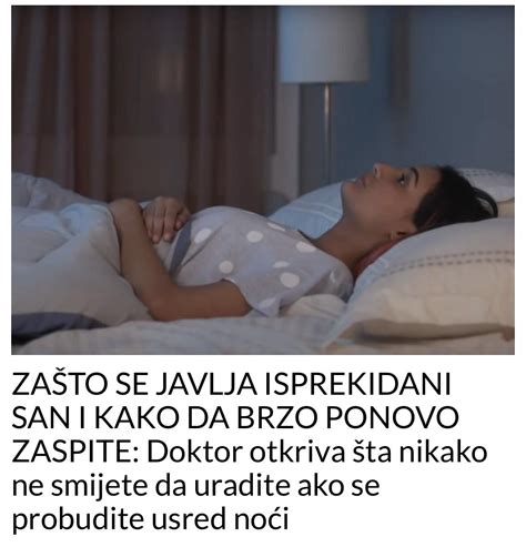 ZAŠTO SE JAVLJA ISPREKIDANI SAN I KAKO DA BRZO P0NOVO ZASPITE Doktor