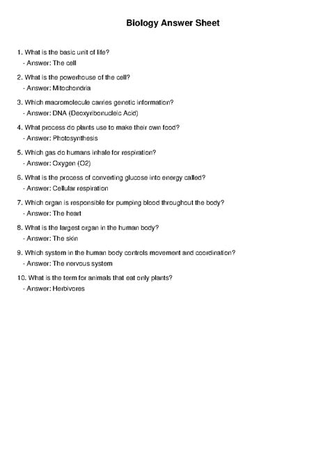 Biology Answer Ecology 8