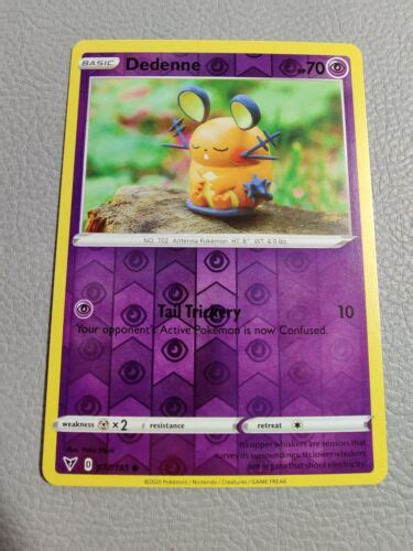 Dedenne Reverse Holo NM M SWSH Vivid Voltage 077 185 Pokemon EBay