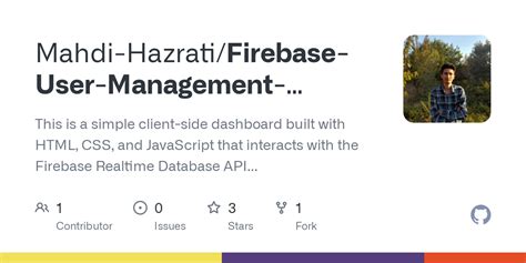 GitHub Mahdi Hazrati Firebase User Management Dashboard This Is A