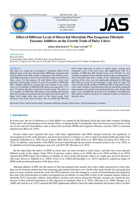 Pdf Effect Of Different Levels Of Direct Fed Microbials Plus