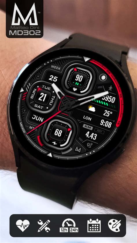 Md302 Analog Watch Face Matteo Dini Md Wear Os Tizen