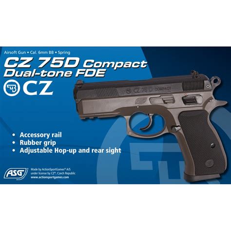 Cz 75d Compact Spyruoklinis Airsoft Pistoletas