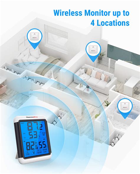 Thermopro Tp Digital Wireless Hygrometer Indoor Outdoor Thermometer