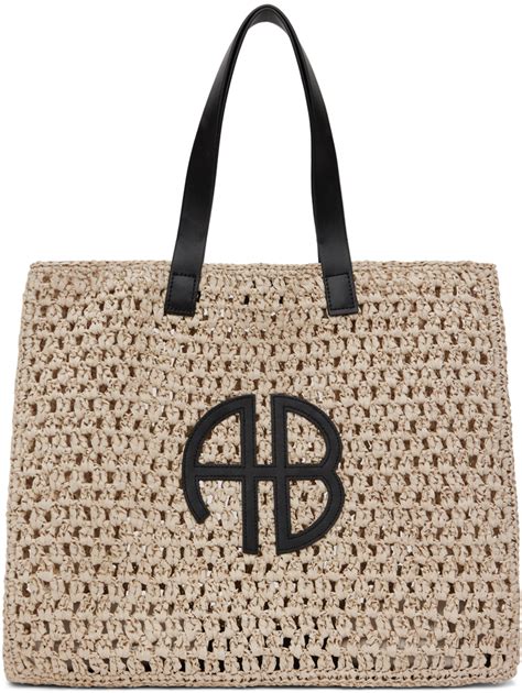 Anine Bing Beige Large Rio Tote Ssense