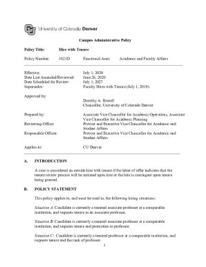 Fillable Online Promotion And Tenure Procedures And Regulations Fax