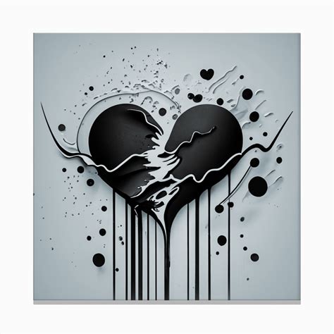 Dark Broken Heart Canvas Print by coffeu - Fy