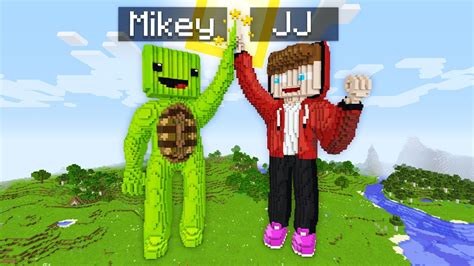 Jj Vs Mikey Giant Statue Build Survival Battle Challenge In Minecraft Maizen Mizen Mazien