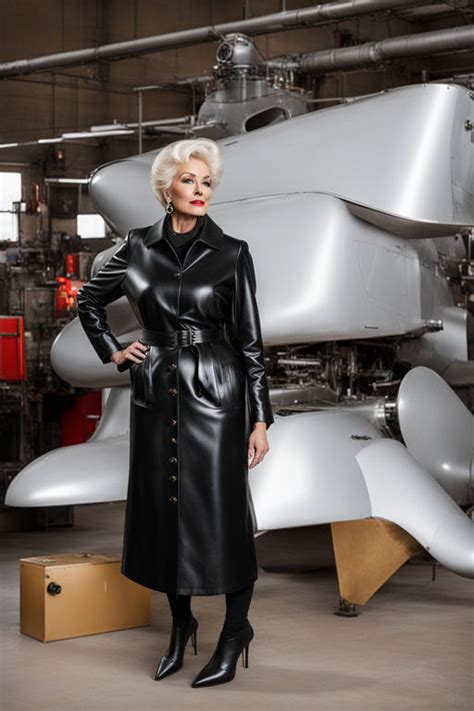 Curvy Mature Old Granny In Full Tight Shiny Leather Trench By Nathaly Muller Playground