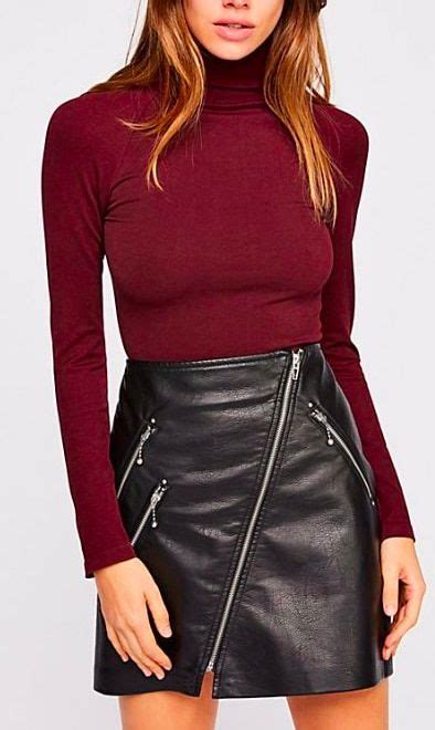 Free People Like I Do Burgundy Backless Turtleneck Silk Top Outfit