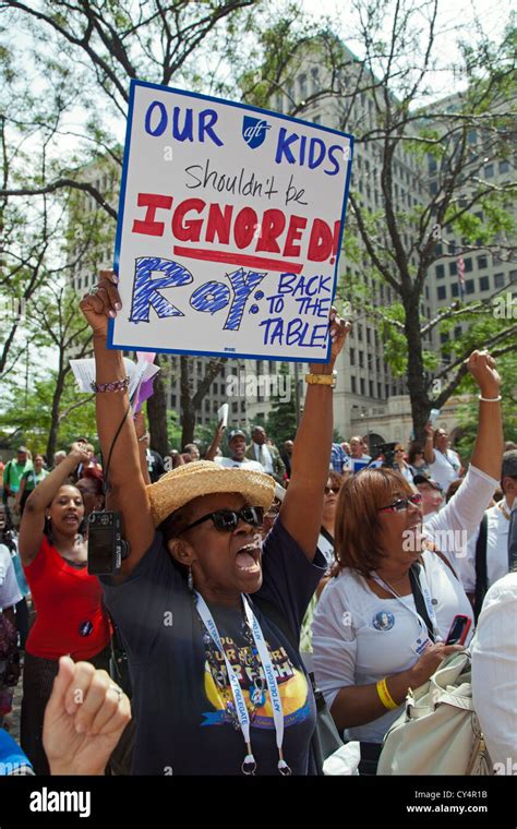 Members Of The American Federation Of Teachers Rally In Support Of