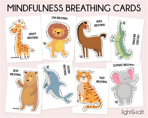 Mindfulness Breathing Exercises Activities for Kids Animal - Etsy