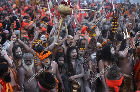 Indian Naga Sadhus Naked Holy Men Editorial Stock Photo Stock Image