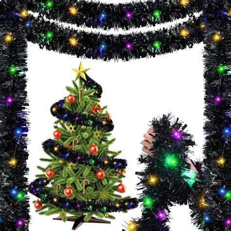 Amazon Jutom 99 Ft Prelight Christmas Tinsel Garland Light Up