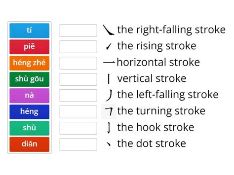 Chinese Characters Stroke - Match up