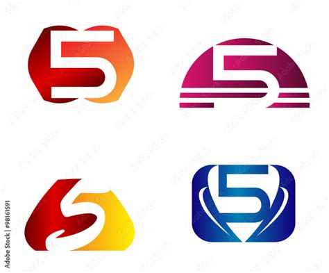 Logo number 5 vector design template Stock Vector | Adobe Stock