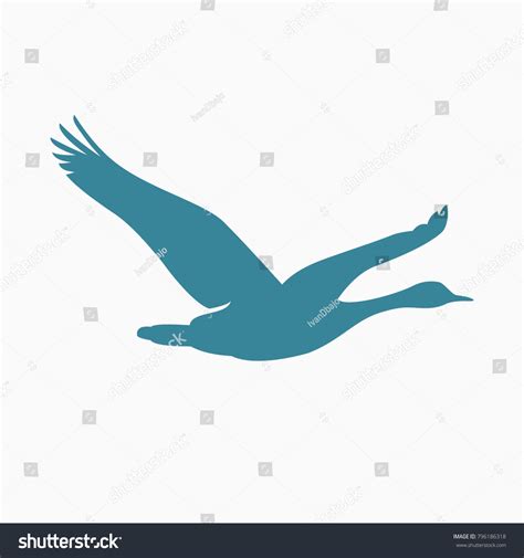 Flying Goose Silhouette Vector Logo Isolated Stock Vector (Royalty Free ...