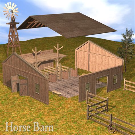 The Horse Barn Set 3D Models Richabri