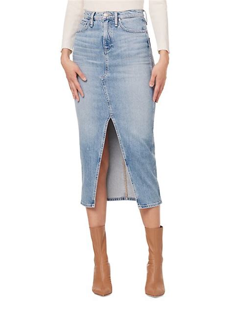 Shop Hudson Jeans Reconstructed Denim Midi Skirt Saks Fifth Avenue