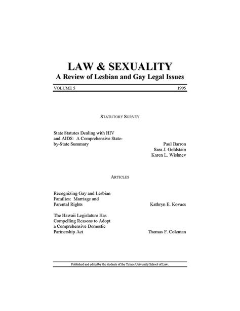 Archives Tulane Journal Of Law And Sexuality