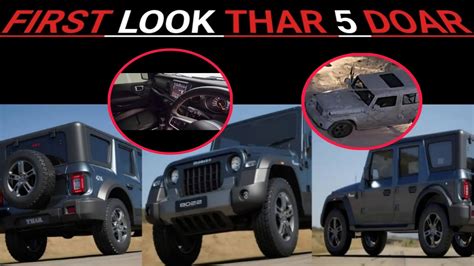 Thar 5 Door First Look With Sunroof Full Features Of Thar Five Door Youtube