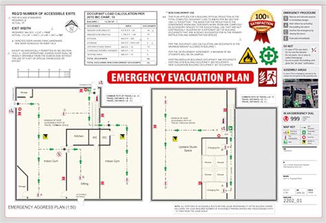 Design fire emergency evacuation map, diagram floor plan by Zohaibarts ...