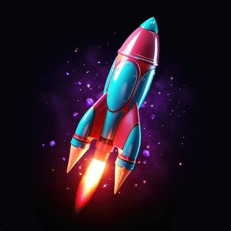 View Of 3d Space Rocket Model Ai Generated Image