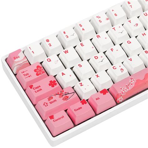 Buy Whysp Oem Profile Pbt Dye Sub Sakura Keycaps Percent Keys