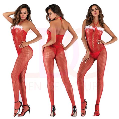Christmas Cosplay Bodysuit Sexy Lingerie Christmas Girl Body Stockings Santa Girl Cosplay