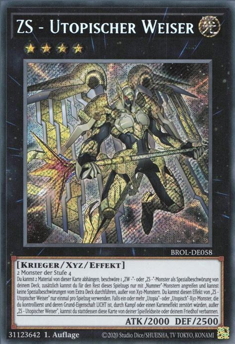 Recollectibles Sammelkarte Yugioh Karte Zs Utopischer Weiser Deutsch