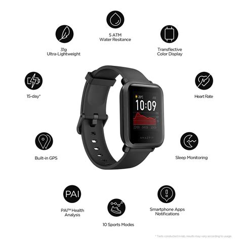 Amazfit Bip Smartwatch Black