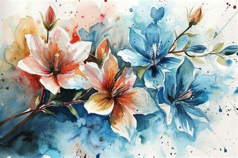 Premium Photo Multicolor Watercolor Wedding Flower